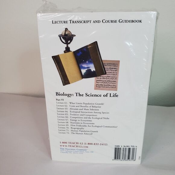 Teaching Co Great Courses TRANSCRIPTS BIOLOGY: The Science of Life LIKE NEW - Picture 2 of 9